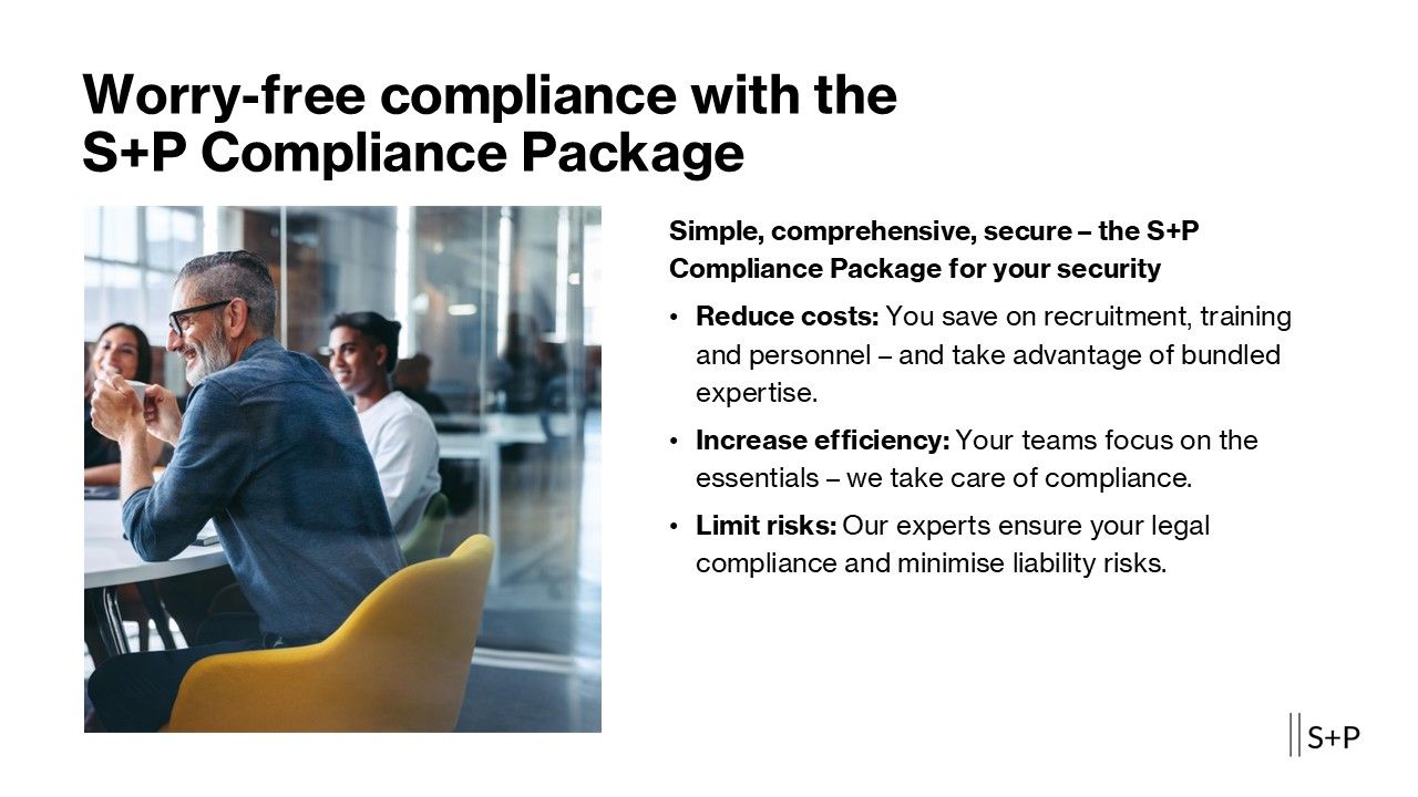Worry-free compliance with the S+P Compliance Package